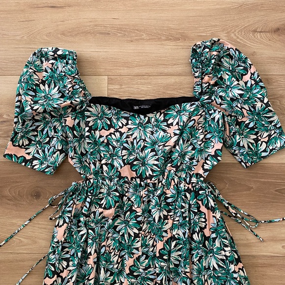 ZARA PRINTED POPLIN MIDI DRESS XL - Picture 3 of 15